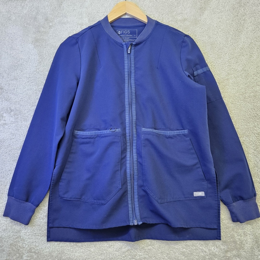 FIGS Scrub Jacket Women S Navy Blue Zip Up Stretch Technical Collection Bellery